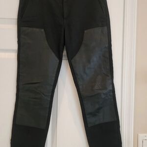 Tibi Black Skinny Jeans with Leather Accents
